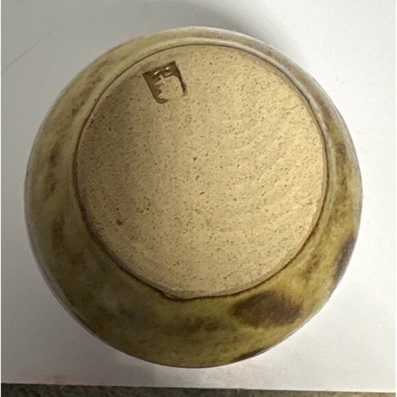 Flower Frog Studio Pottery Buchanan Anchor Pottery St Ives? Brown Yellow Signed - Picture 4 of 8